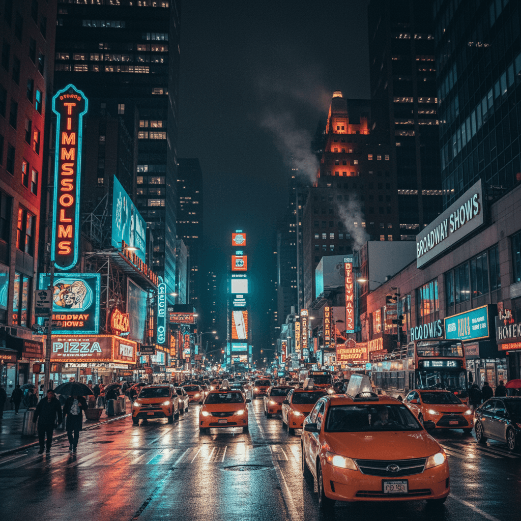 Una fotografía fotorrealista de alta resolución de una calle concurrida de la ciudad…